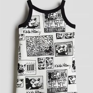 H&M Black and White Graphic Dress Disney